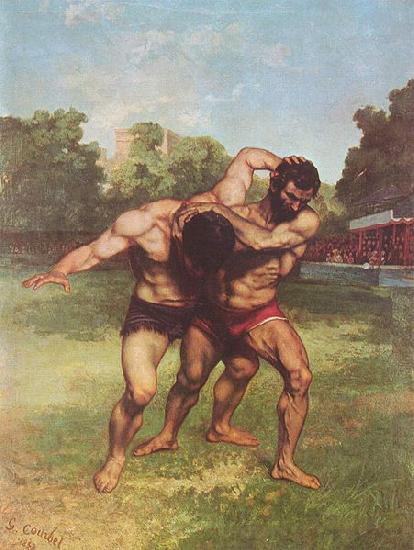 Gustave Courbet Ringkampfer Germany oil painting art